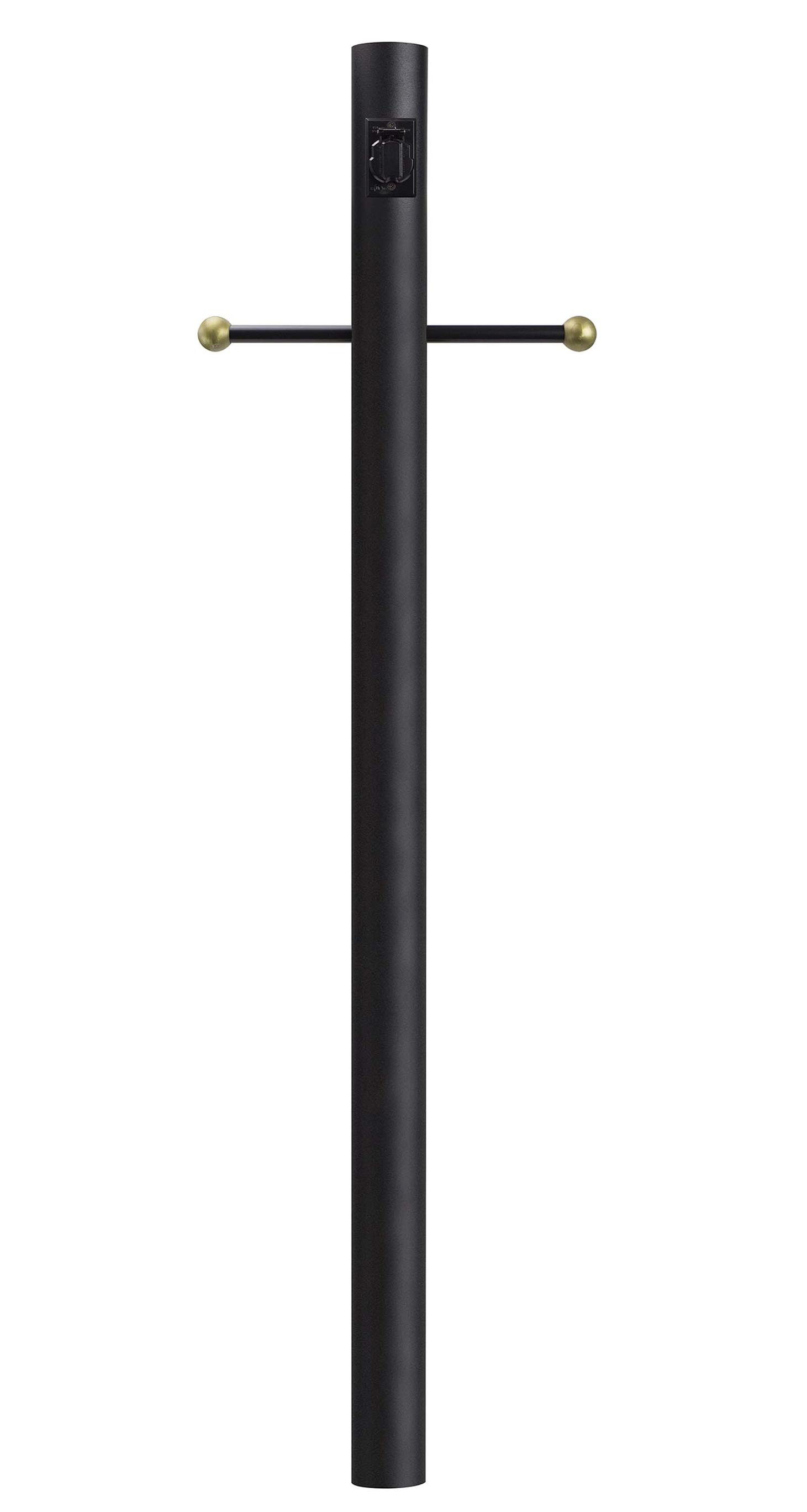 80-Inch Outdoor Lamp Post With Cross Arm - Direct Burial For Yard & Driveway