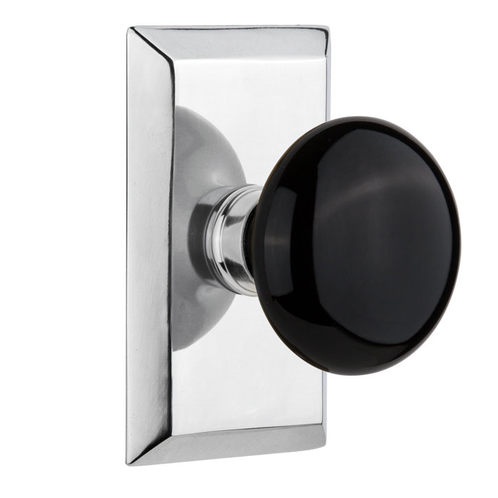Nostalgic Warehouse Black Porcelain Double Dummy Door Knob with Studio