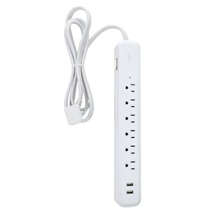 New 6 Grounded Outlet Power Strip Surge Protector 1.6 ft 14/3 AWG UL LISTED 