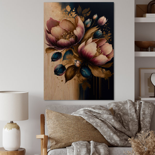 Red Barrel Studio® Pink And Dark Purple Tulips II - Unframed Print on ...