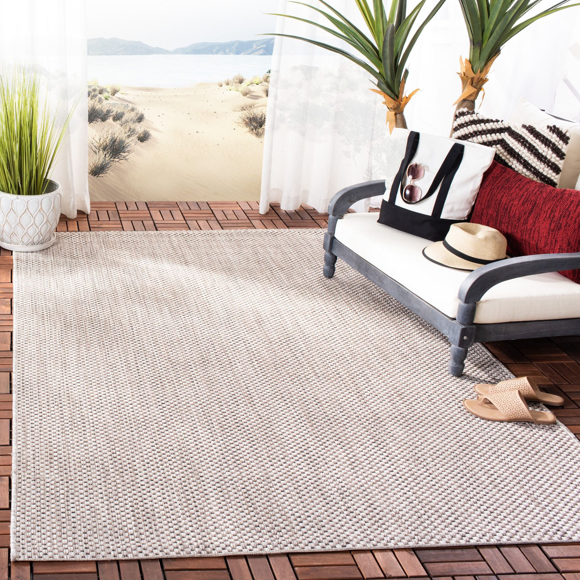 Beachcrest Home Lithonia Indoor / Outdoor Area Rug in Beige & Reviews ...