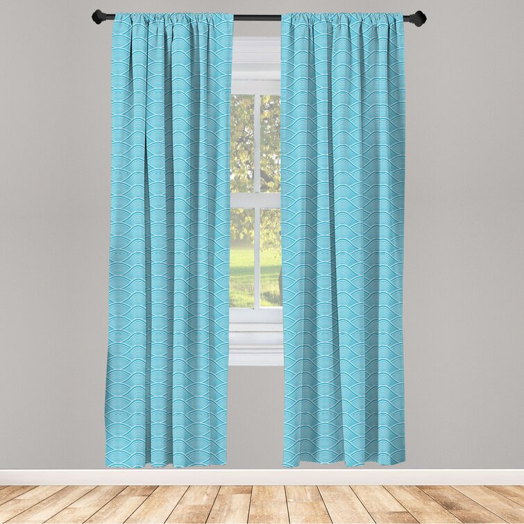 Wave Microfiber Curtains 2 Panel Set for Living Room Bedroom in 3 Sizes 