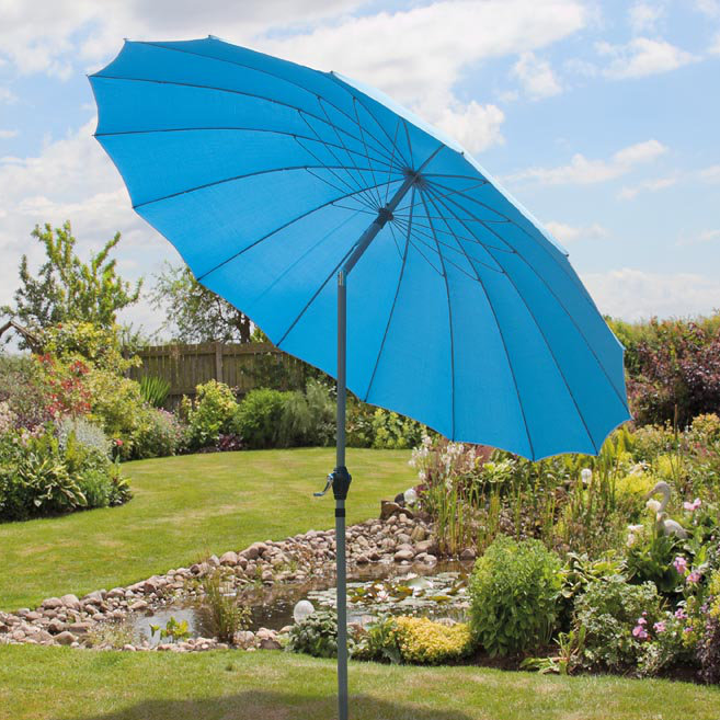 2.7 m blue parasol
