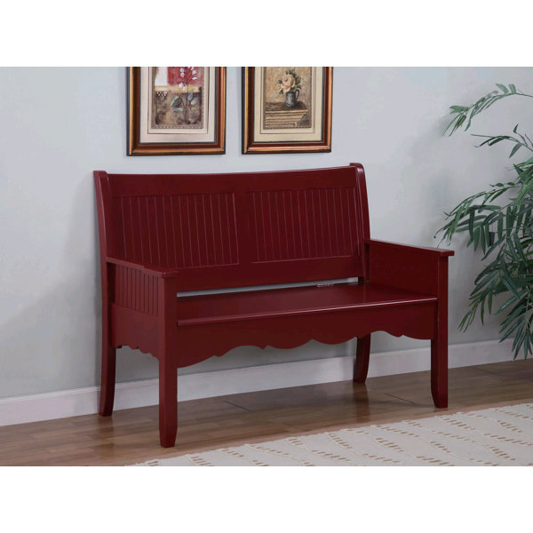Powell Color Story Storage Bench in Crimson Red | Wayfair