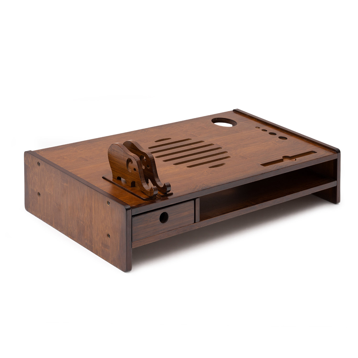 Inbox Zero Jasian Wood Monitor Stand Wayfair