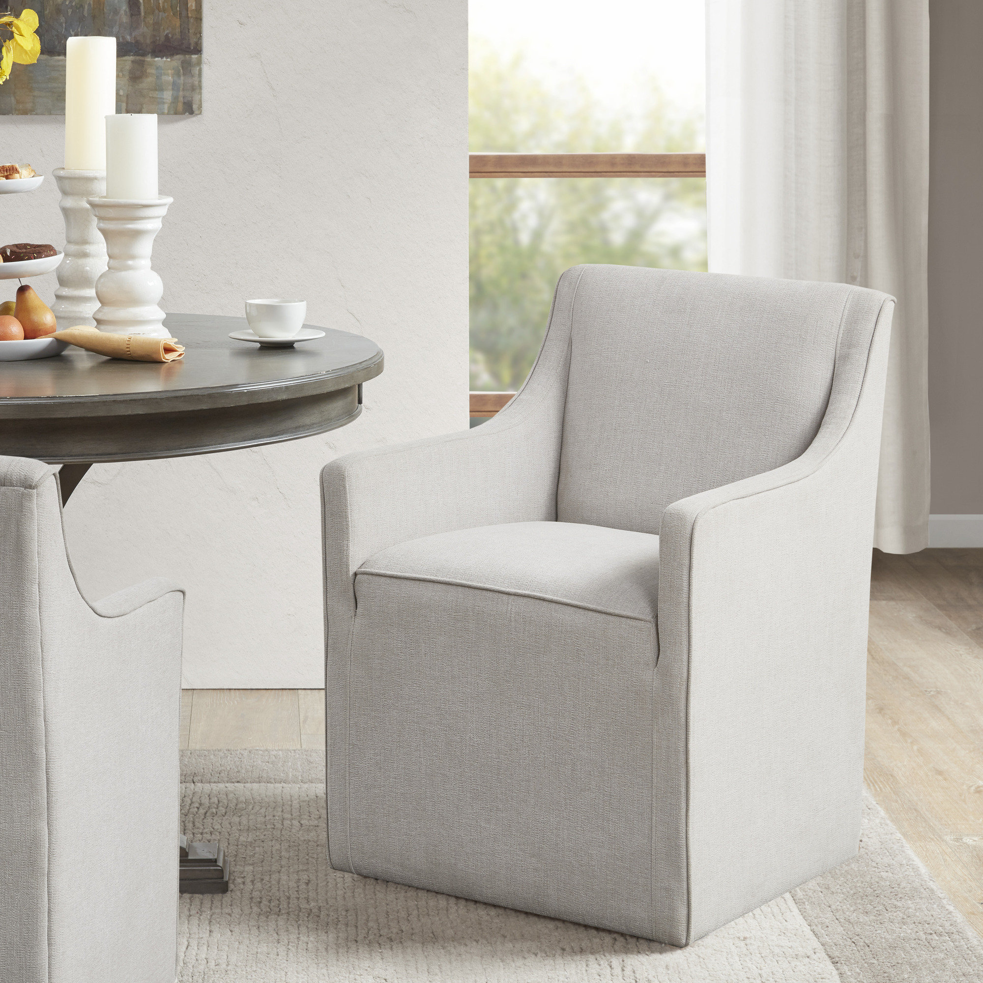 Birch Lane™ Shonna Slipcover Dining Arm Chair in Gray Wayfair