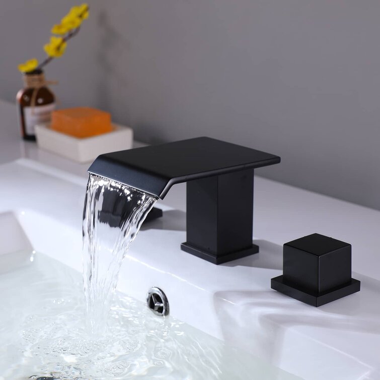 Widespread Bathroom Basin Faucet Vanity Sink 2 Knob Tub Waterfall Mixer Tap New 