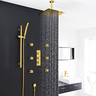 Rainfall Thermostatic Complete Shower System with Rough-in-Valve