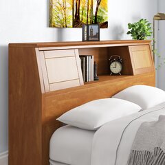 King Size Headboard Wood Bookcase Bed Headboards w/ Storage Contemporary Black 