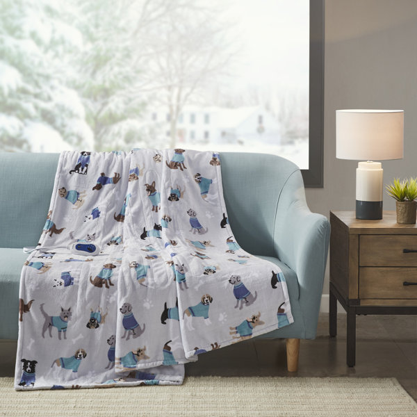 leopard print heated blanket