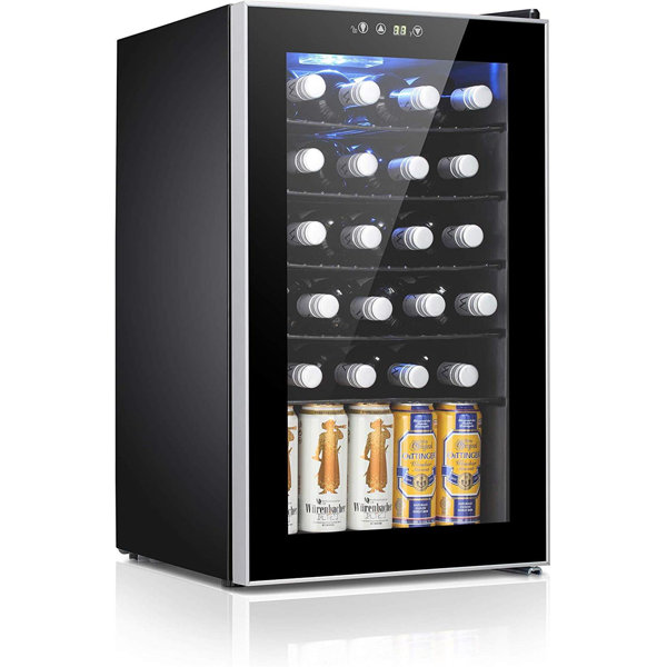 clear glass beer fridge