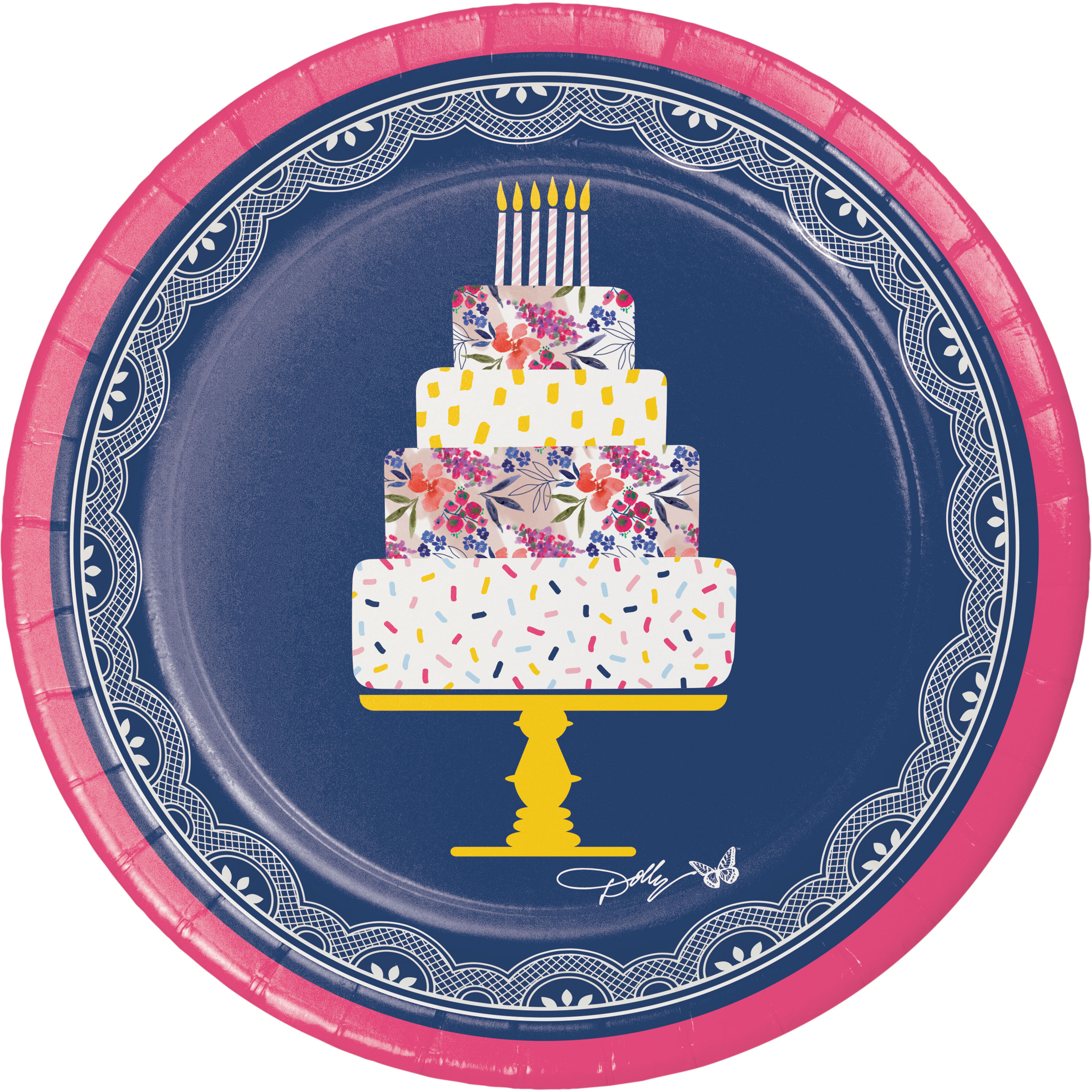 Creative Converting Dolly Parton Celebrate Floral Dessert Plates, 24 Ct