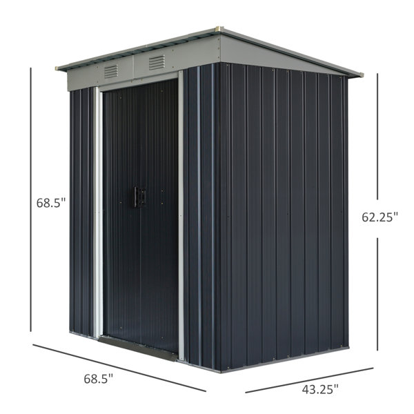 6 ft. W x 4 ft. D Storage Shed