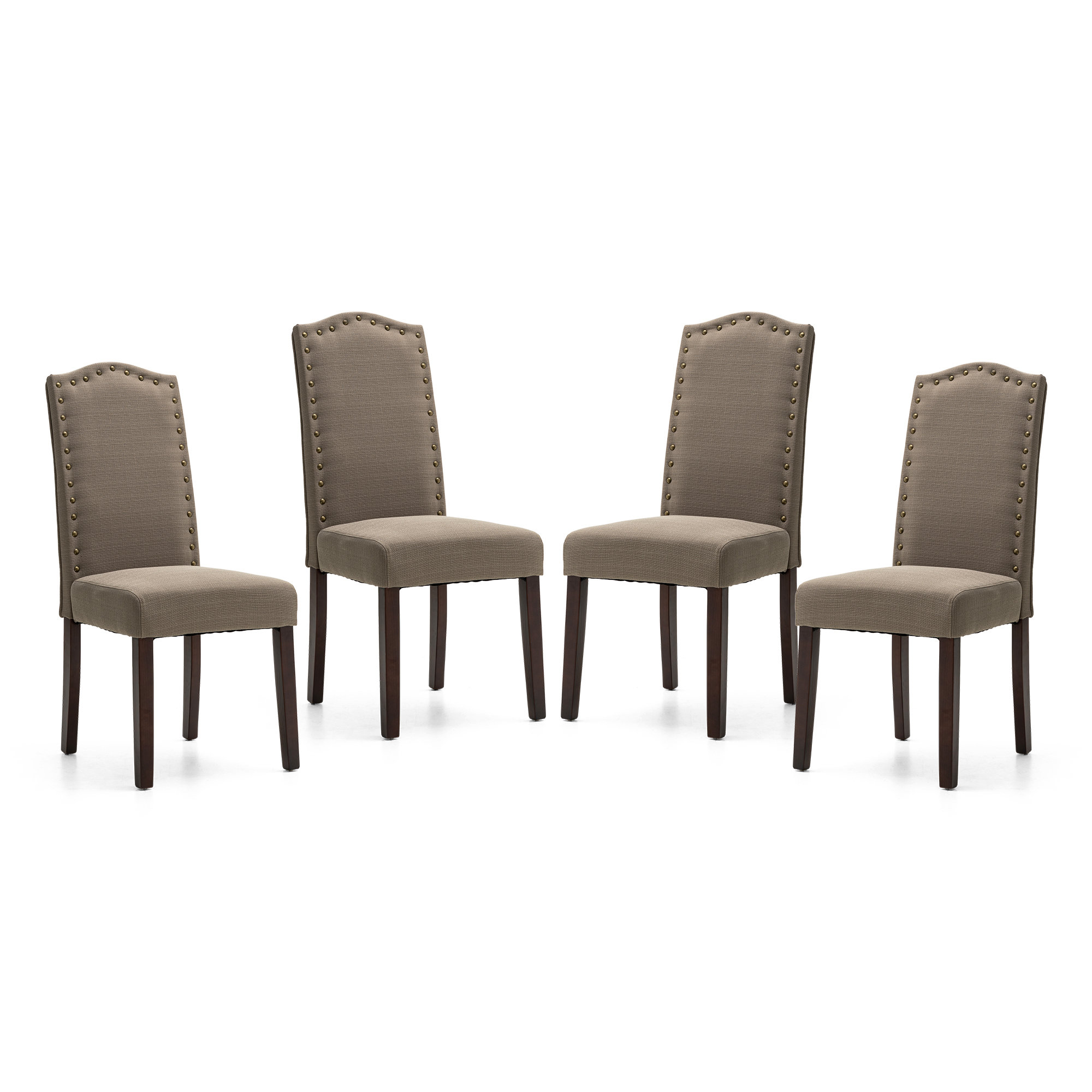 Glitzhome Fabric Parsons Chair in Tan Wayfair