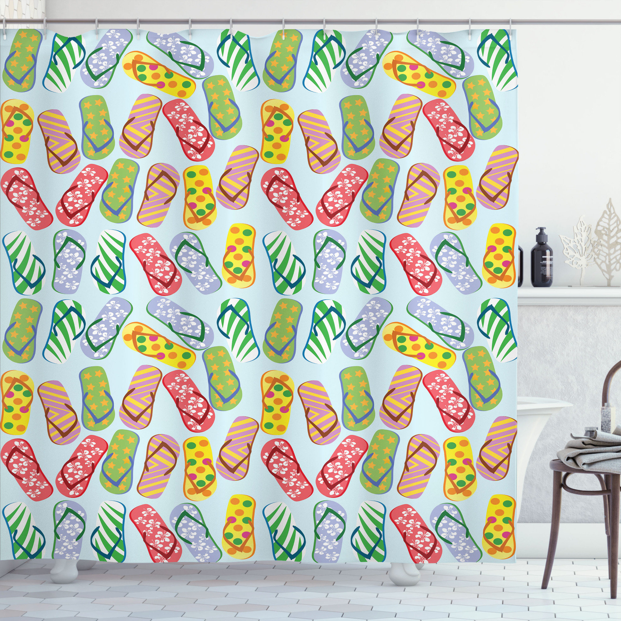 Bless international Flip Flop Shower Curtain with Hooks Included Wayfair