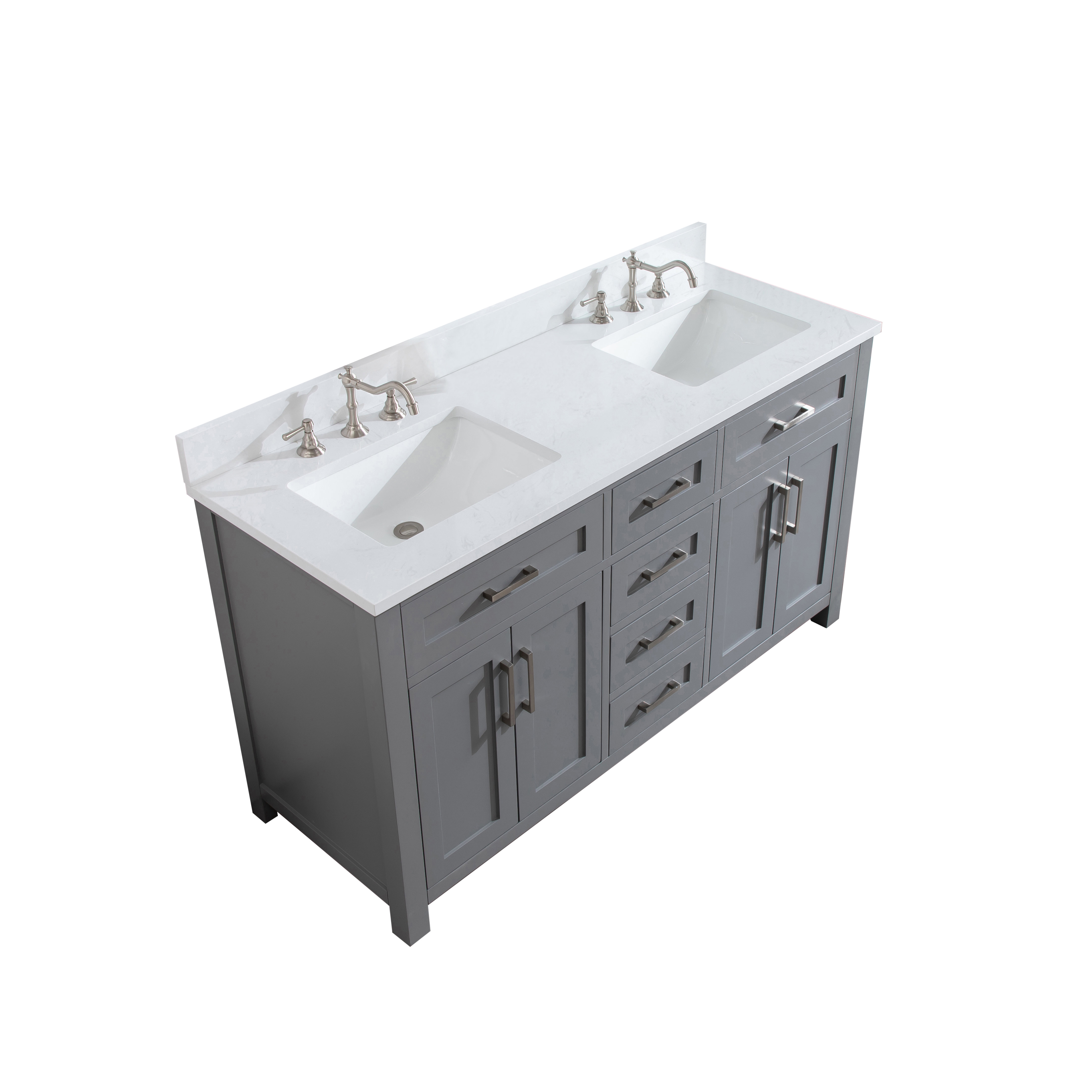 Red Barrel Studio® Amelia 60'' Double Bathroom Vanity with Engineered