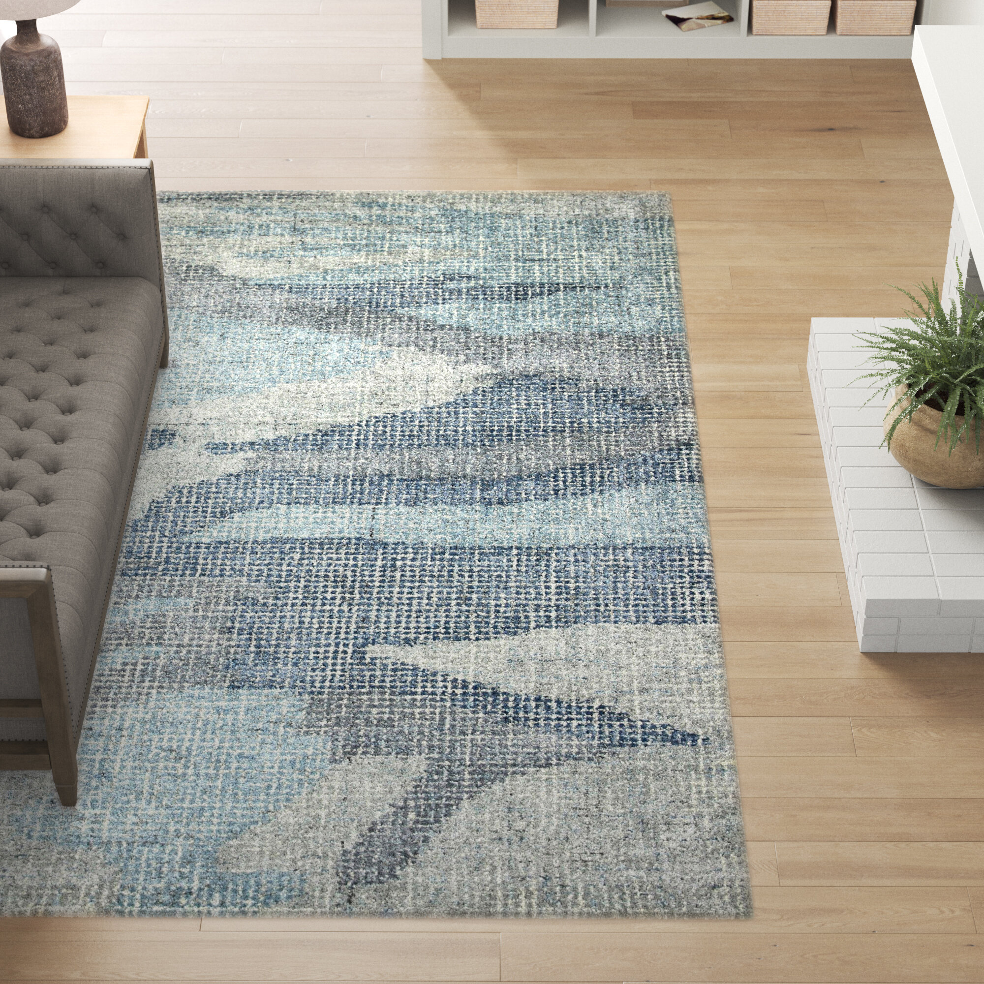 Sand & Stable Marino Abstract HandTufted Blue/Gray/Ivory Area Rug
