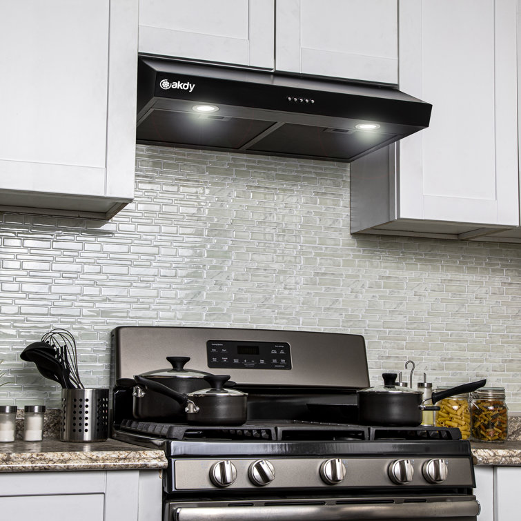 30 inch under cabinet range hood black