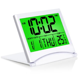 NEW SETH THOMAS WORLD TIME MULTI FUNCTIONS LCD FOLDUP TRAVEL ALARM CLOCK-BLACK 
