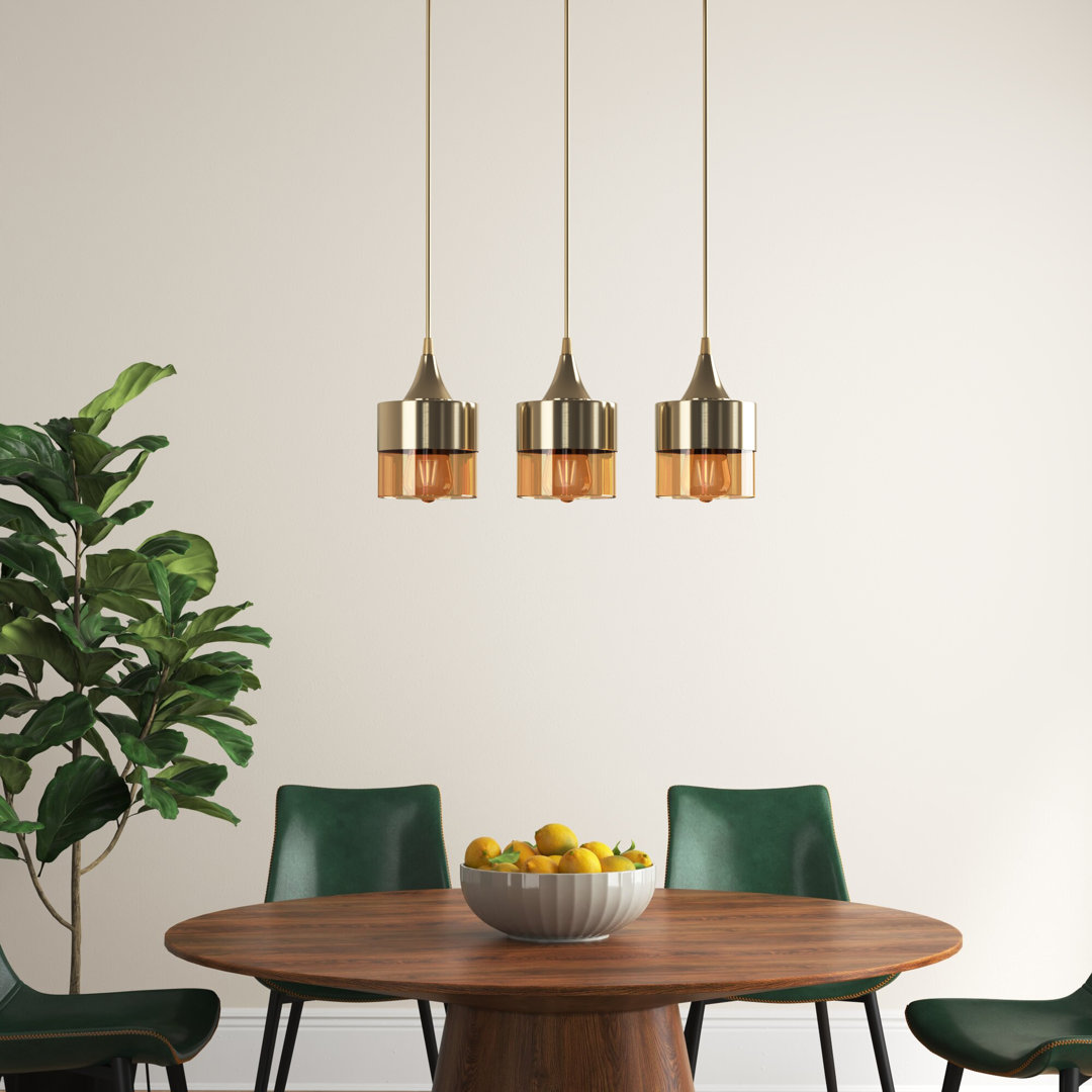 ModernMoments Lineare Pendelleuchte 3-flammig Barroso Farbe: Messing
