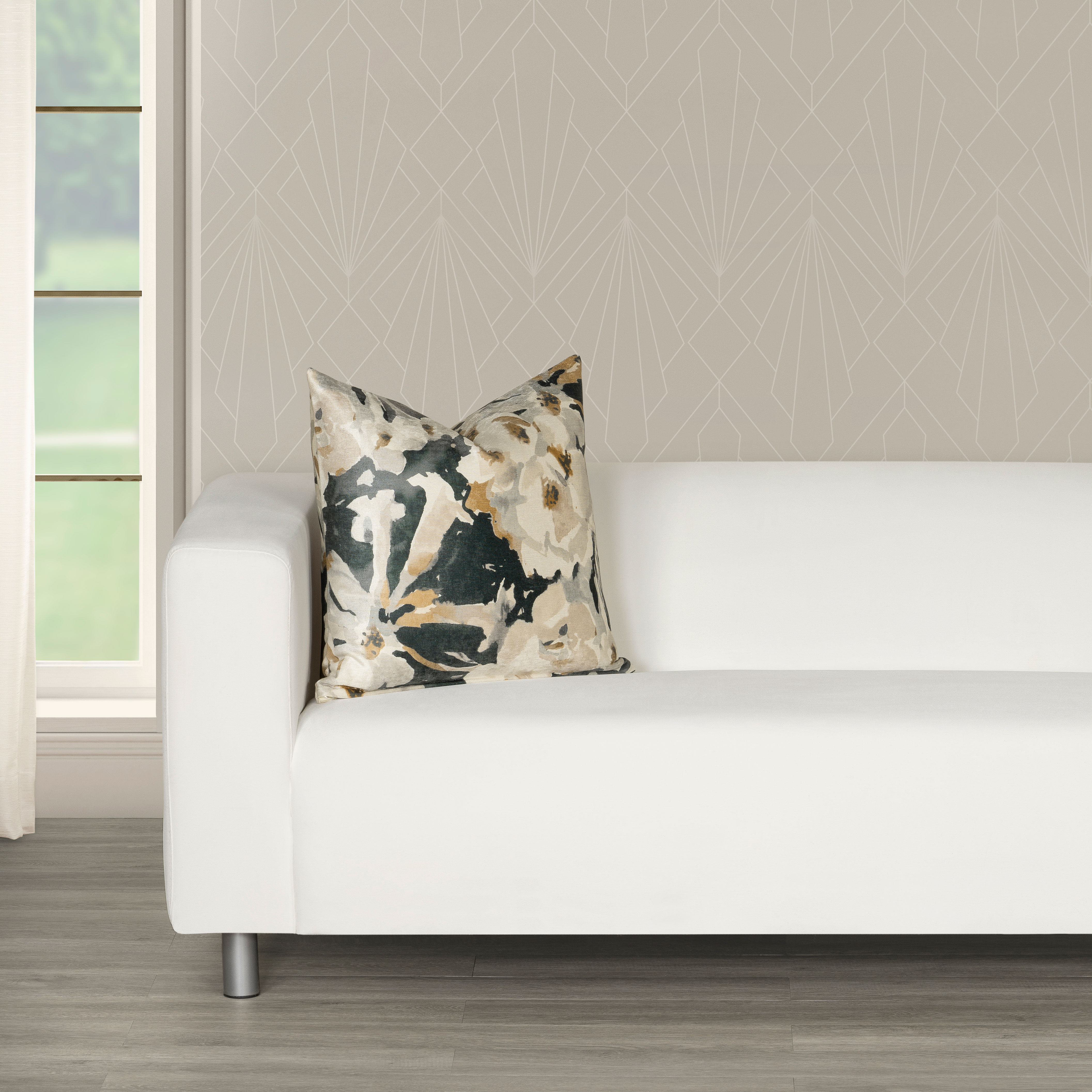 House of Hampton® Floral Velvet Throw Pillow Throw Wayfair