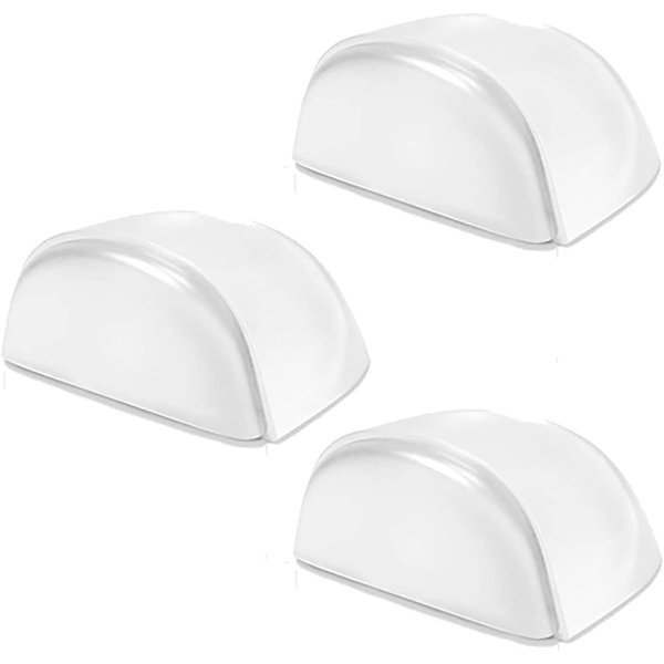 White 2Pk. Wall Protector Door  Stopper Furniture Adhesive Pads Handle Bumper 
