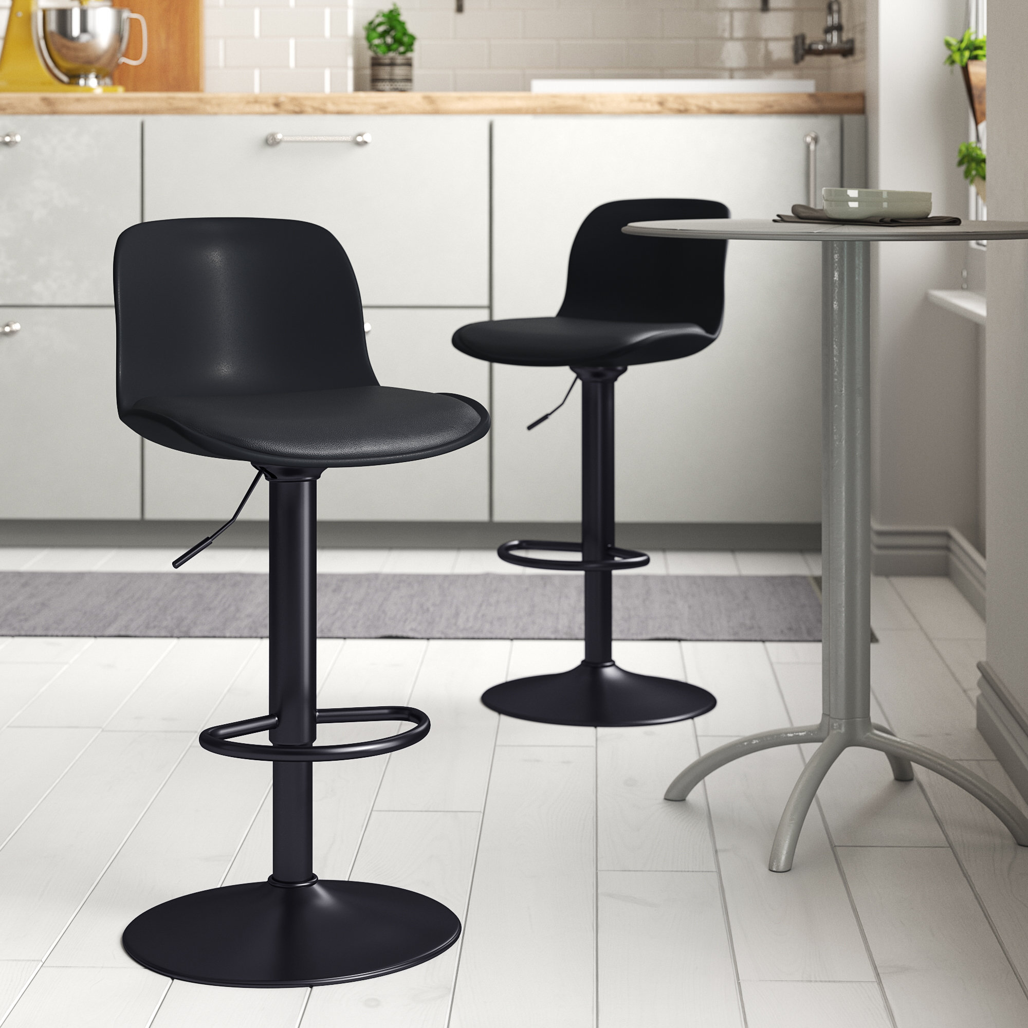 Set of 4 Bar Stools Swivel Adjustable Counter Bar Chair Dining Kitchen Seat USA 