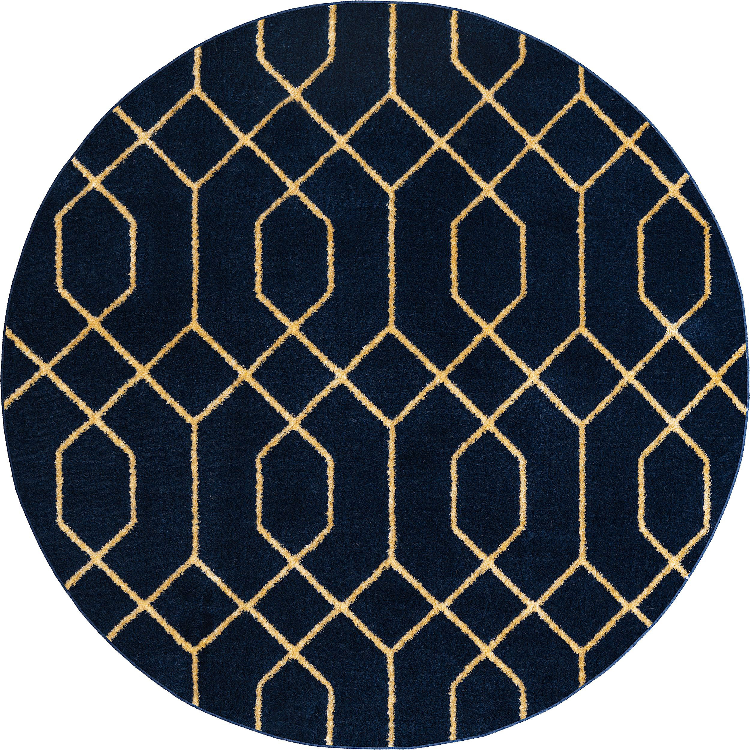 Mercer41 Corando Navy Blue/Gold Rug Wayfair
