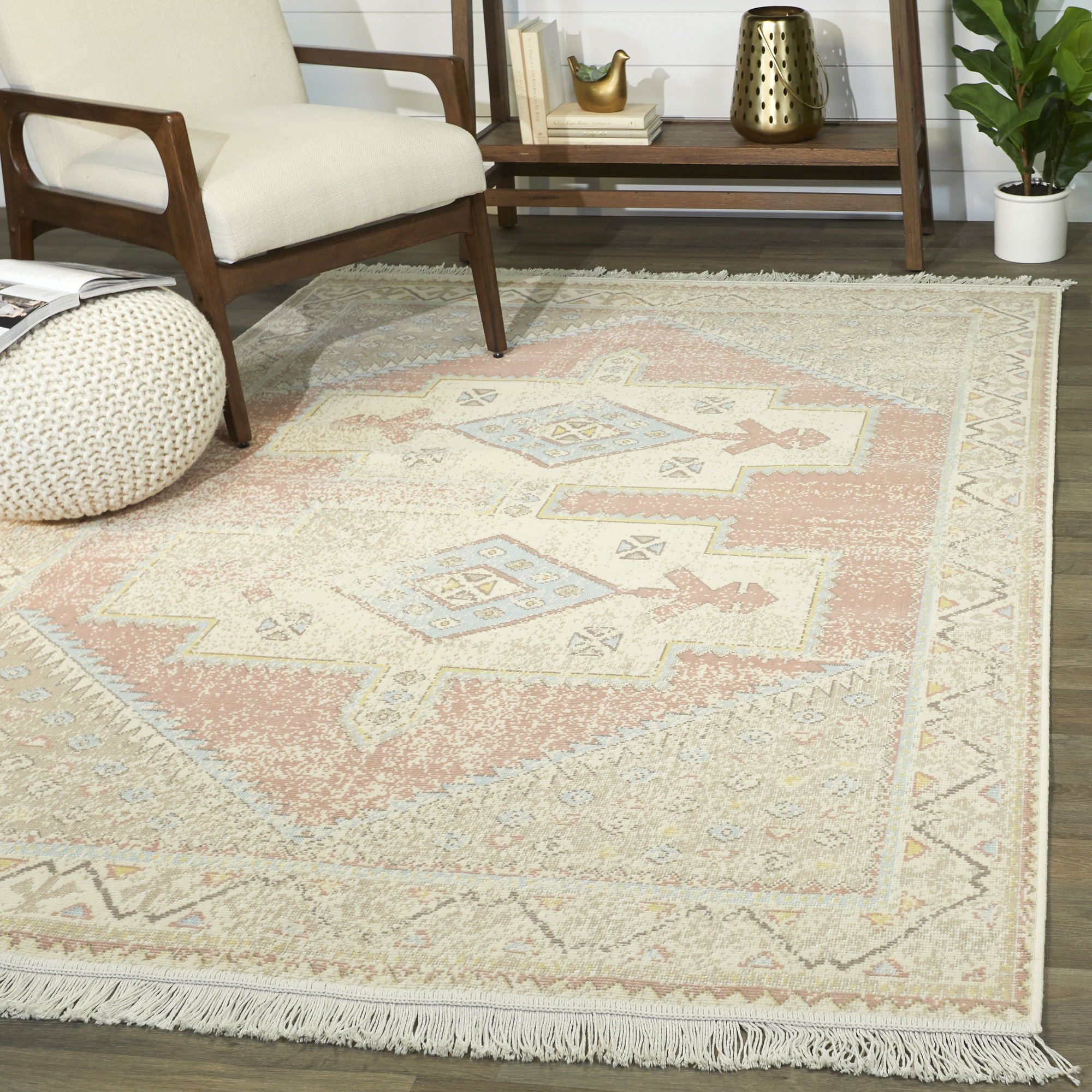Bungalow Rose Geometric Recycled Area Rug Wayfair