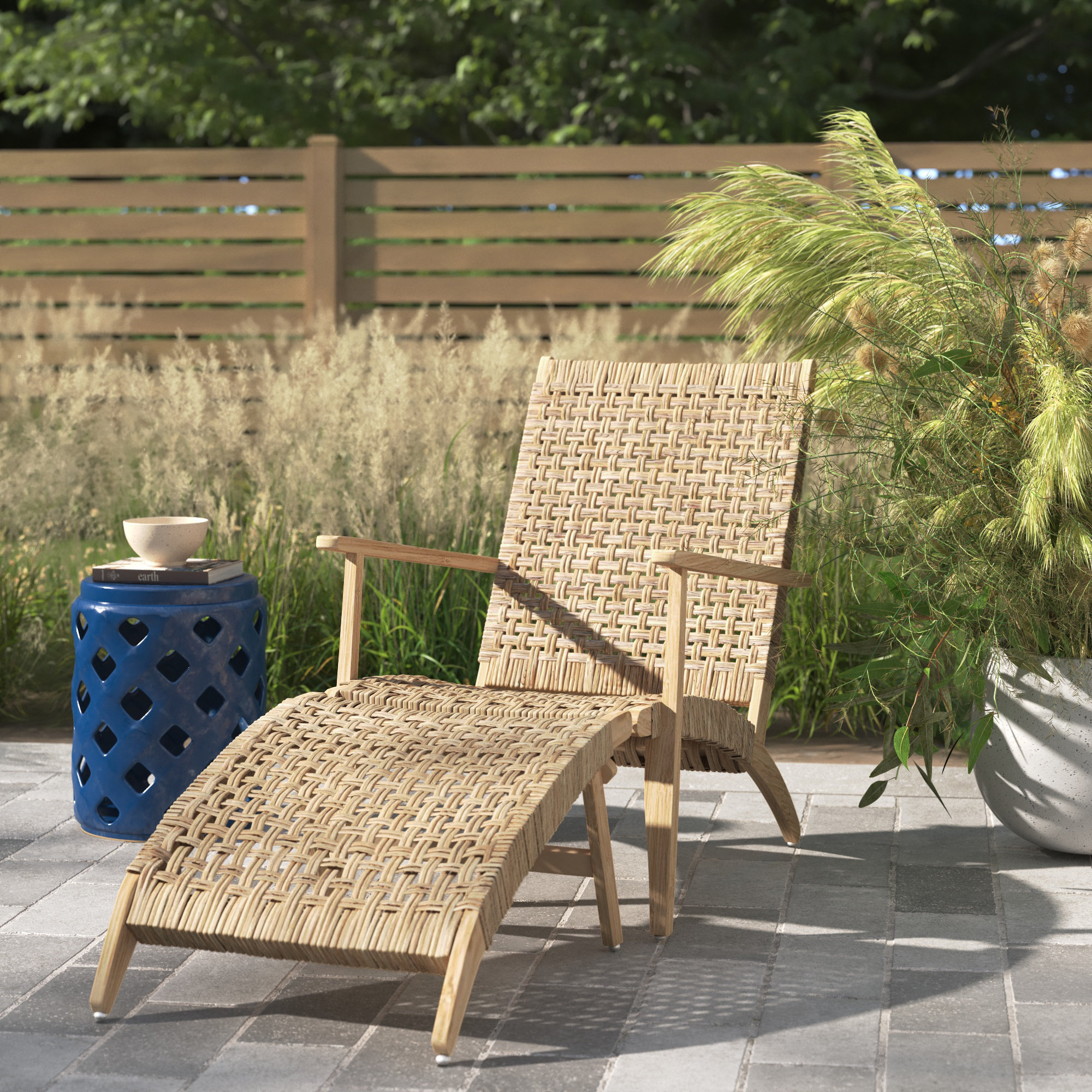 Beachcrest Home Buford Patio Chair with Ottoman Wayfair