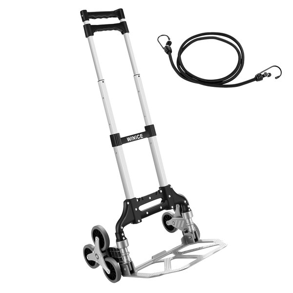 440LB Folding Hand Truck Dolly Collapsible Cart Luggage Trolley with 6 Wheels 