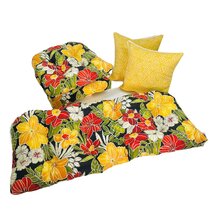 FLORALS REPLACEMENT CUSHION SET FOR INDOOR/OUTDOOR WICKER FURNITURE 