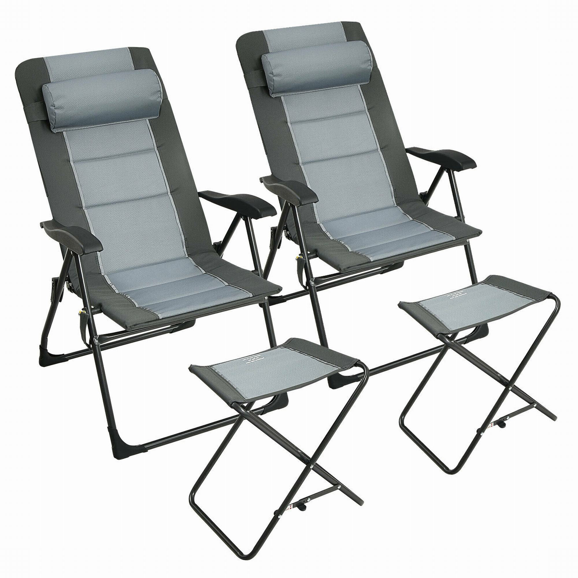 Calorful 4 Piece Reclining Camping Chair Set Wayfair