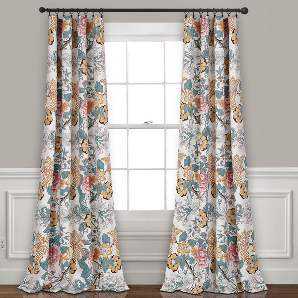 ROMANTIC COTTAGE COUNTRY CURTAIN 3 PC SWAG PALE BLUE & YELLOW FLORAL 