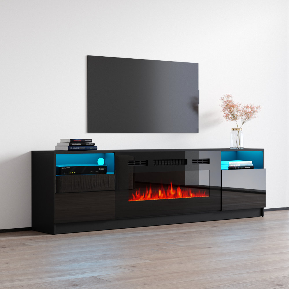 Orren Ellis Delaine TV Stand for TVs up to 90" with Fireplace Included