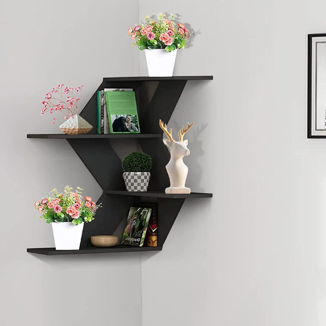 Latitude Run® Corner Shelf Wall Mount, Rustic Hanging Floating Corner