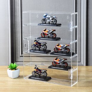 Clear Acrylic Display Case Assemble Countertop Box with Mirror Back Cube for Full Size Football Helmet Protection Showcase Organizer Storage for Action Figures Toys Collectibles… 