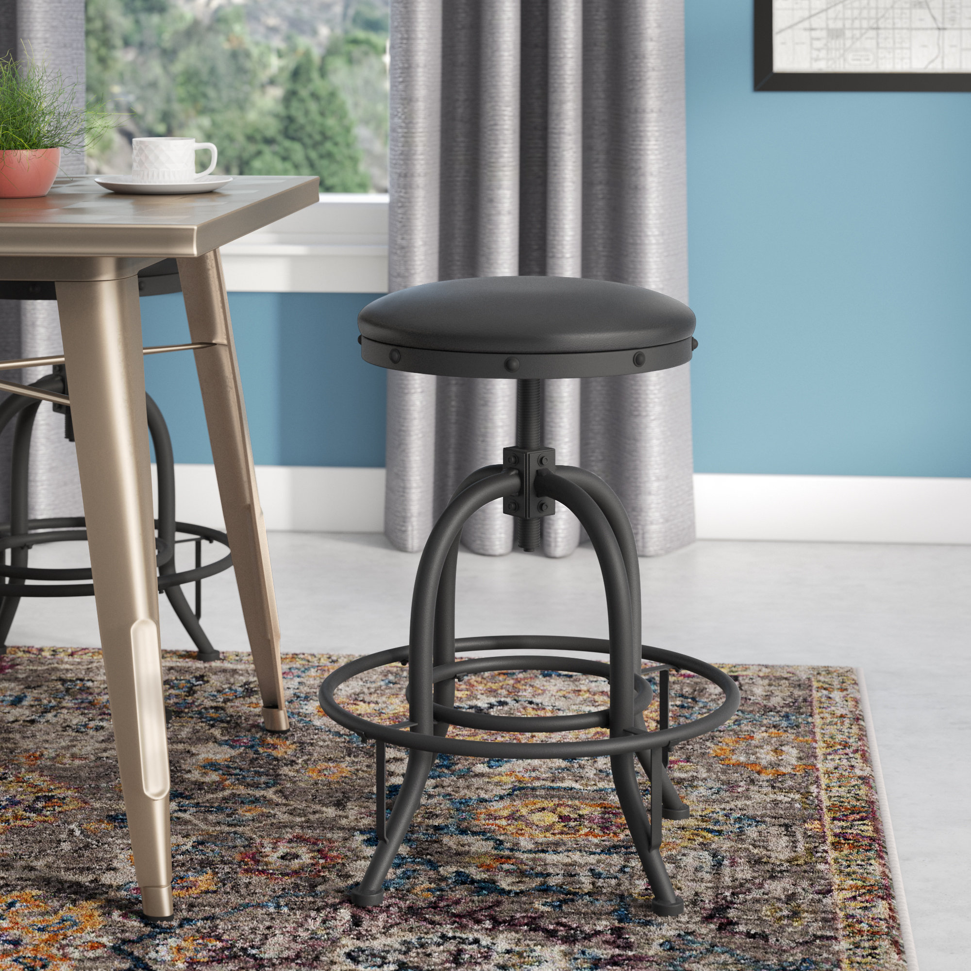 Williston Erik Adjustable Height Swivel Bar Stool & Reviews Wayfair