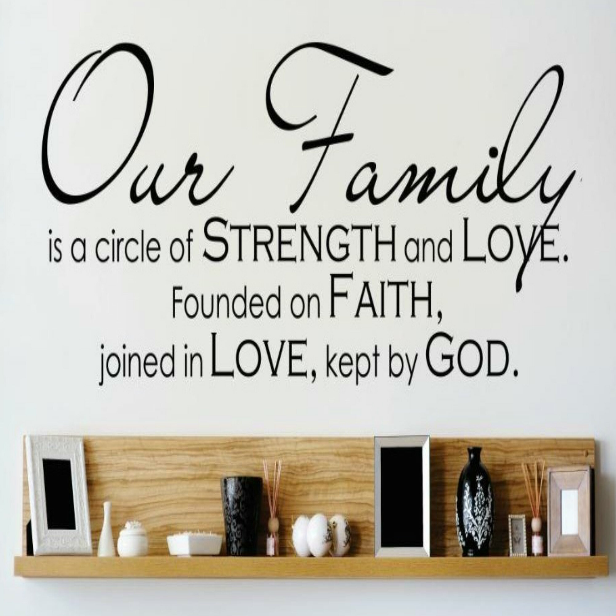 Details about   30" Our Family Circle Of Strength Love Faith Together Forever Wall Decal Sticker 