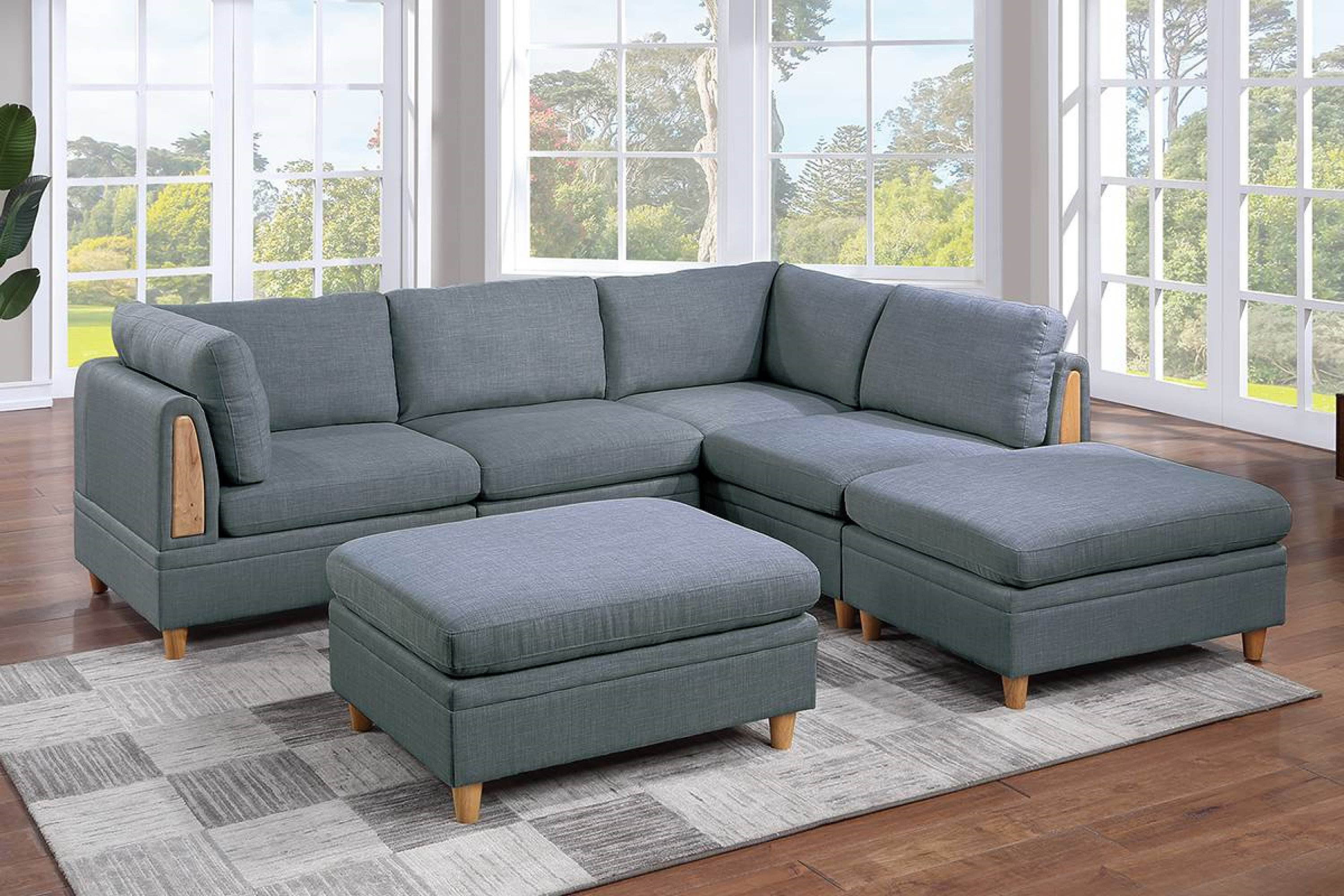 F&L Homes Studio Barisccy 6 - Piece Upholstered Sectional | Wayfair