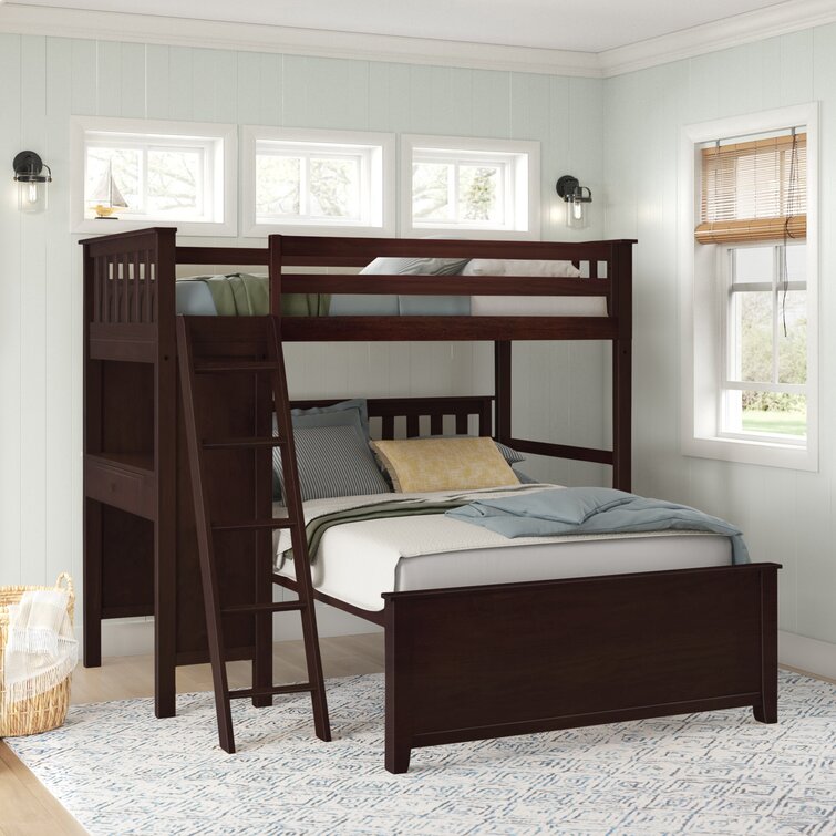 schrijven Absorberen sap Harriet Bee Aderito Twin Over Full Solid Wood L-Shaped Bunk Beds with  Built-in-Desk by Harriet Bee & Reviews | Wayfair