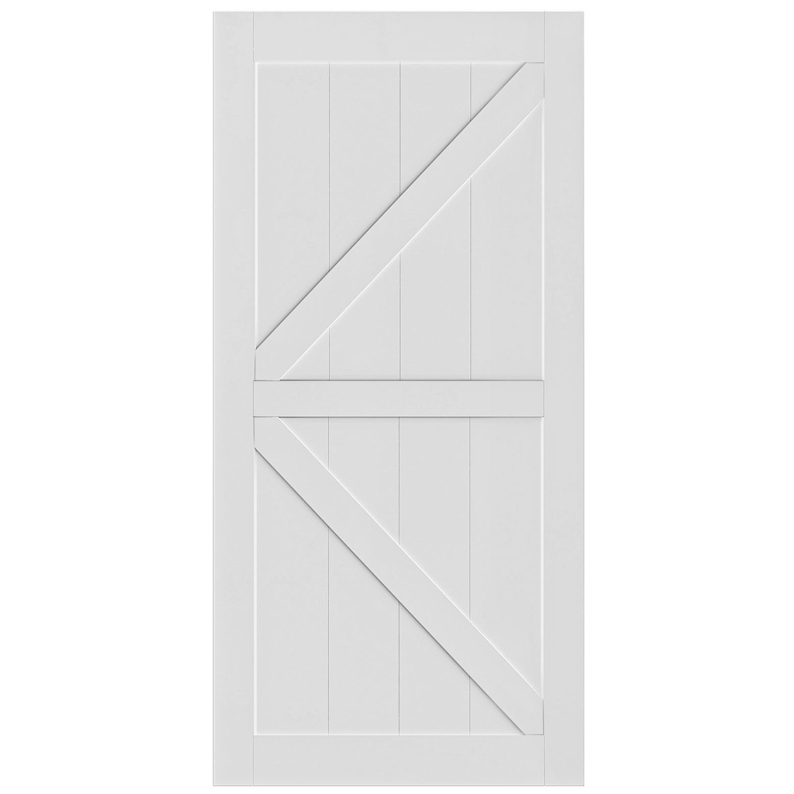 Fulocseny Paneled Wood Primed Barn Door without Installation Hardware Kit Wayfair