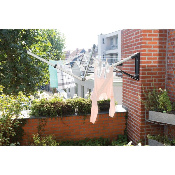 Brabantia Wallfix Wall Mounted Folding Washing Line Airer & Protection Case 24M 