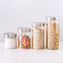 Clear glass canister set