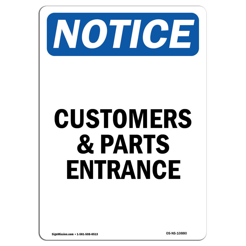 SignMission Osha Notice Customers And Parts Entrance Sign Wayfair