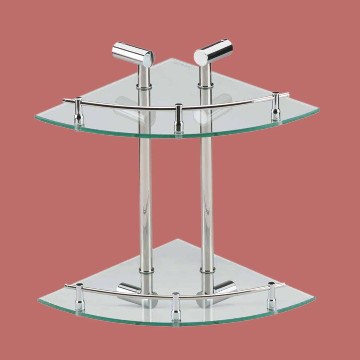 Rebrilliant Monique Corner Glass Dual Tiers Wall Shelf Wayfair