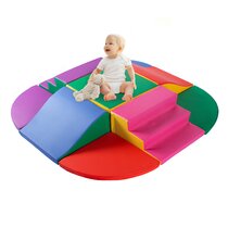 Climb Playroom Preschoolers and Kids Daycare and Classroom Crawl and Learn Gross Motor Skills; Soft Foam Indoor Active Play Structure for Home Assorted FDP Rainbow Arch Climber for Toddlers 
