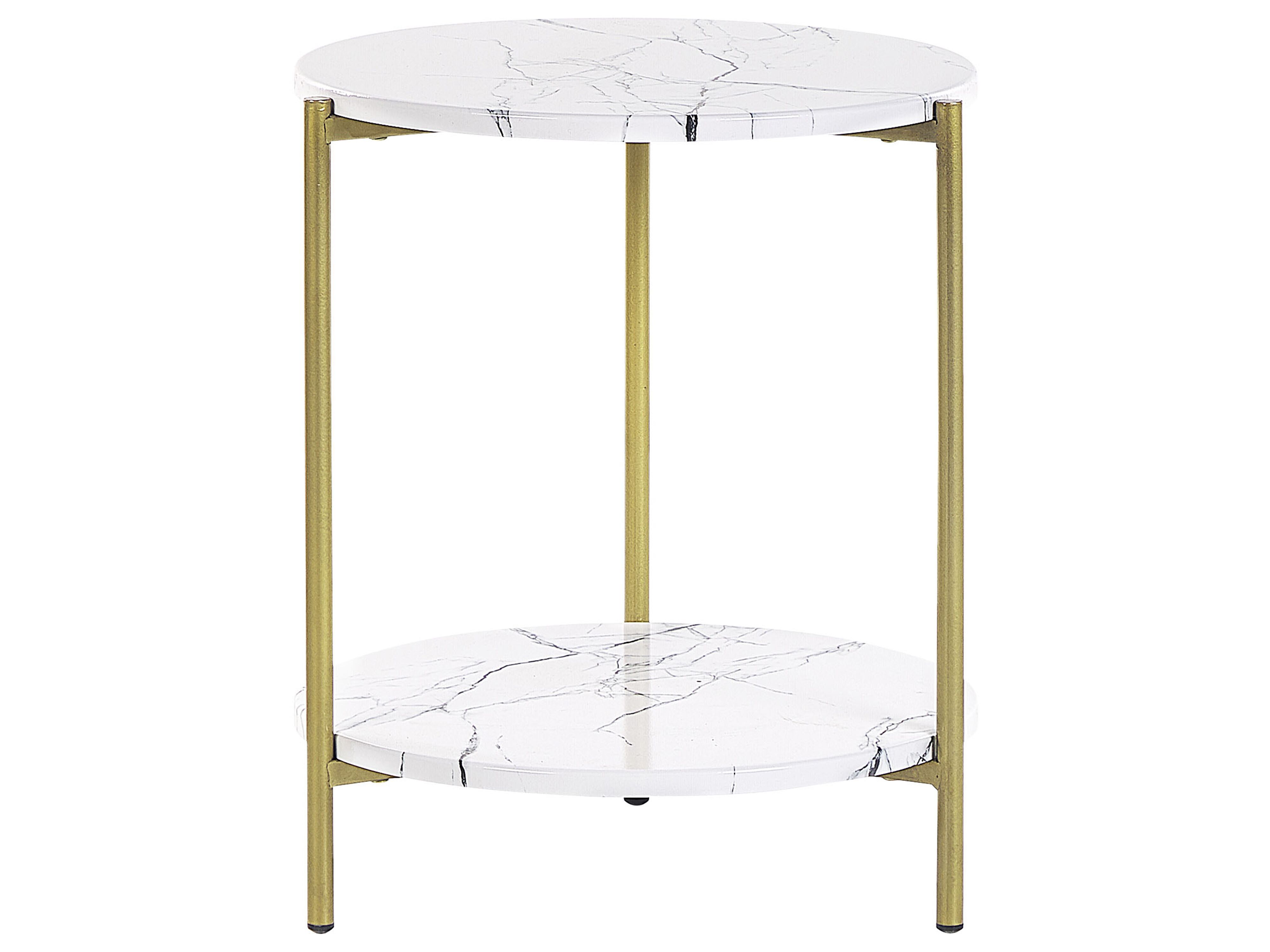 Fairmont Park Side Table Marble Effect White With Gold REVA Wayfair.co.uk