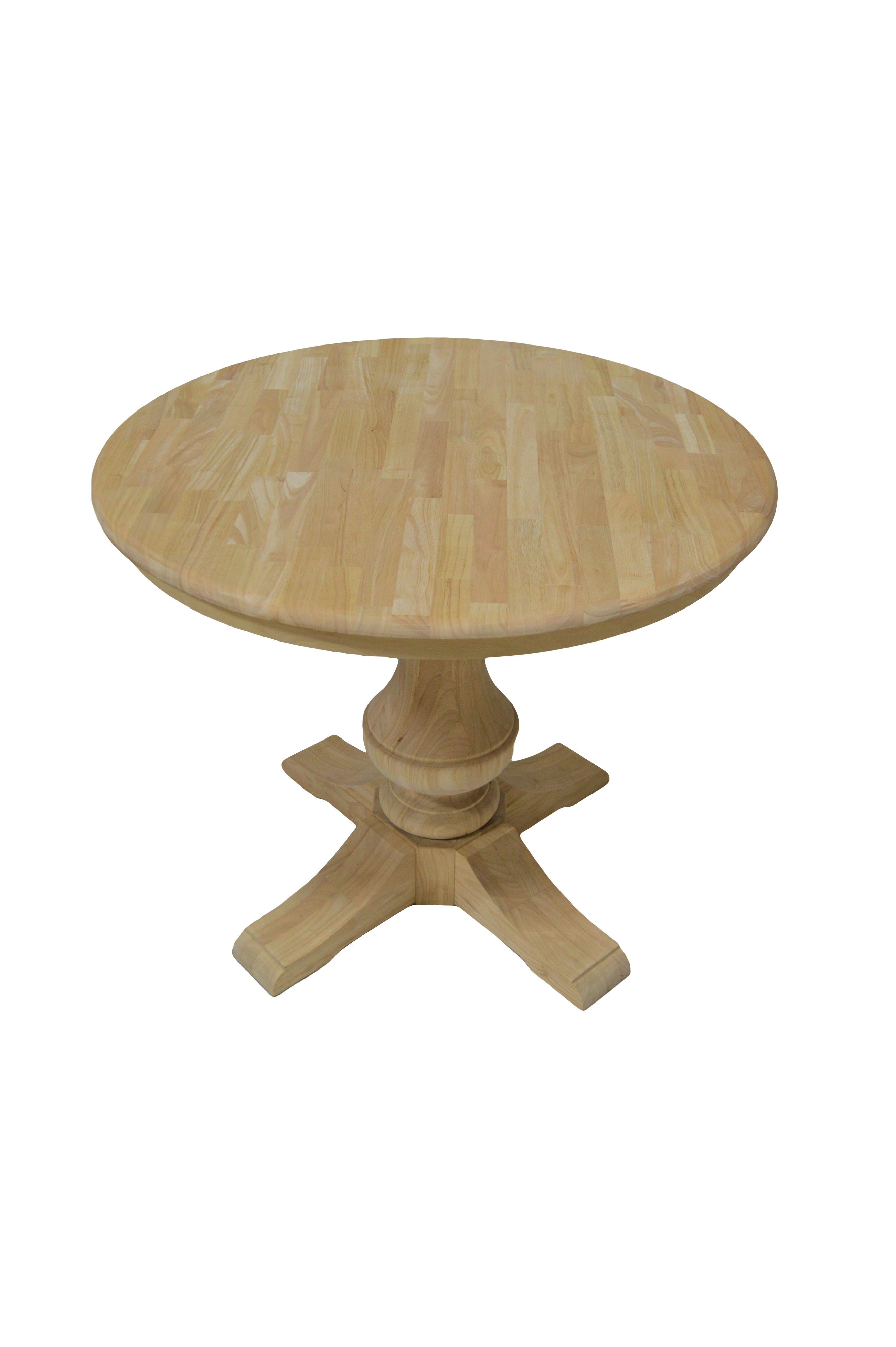 Rosalind Wheeler Annekristin Rubberwood Solid Wood Pedestal Dining