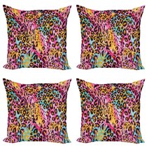Multicolor Modern Leopard Tiger Art Design Make every Day count Leopard Print Tiger Throw Pillow 16x16